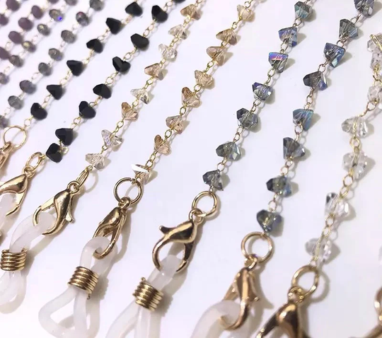 Glasses Mask Chain Crystals Rosary Eyeglasses Lanyard