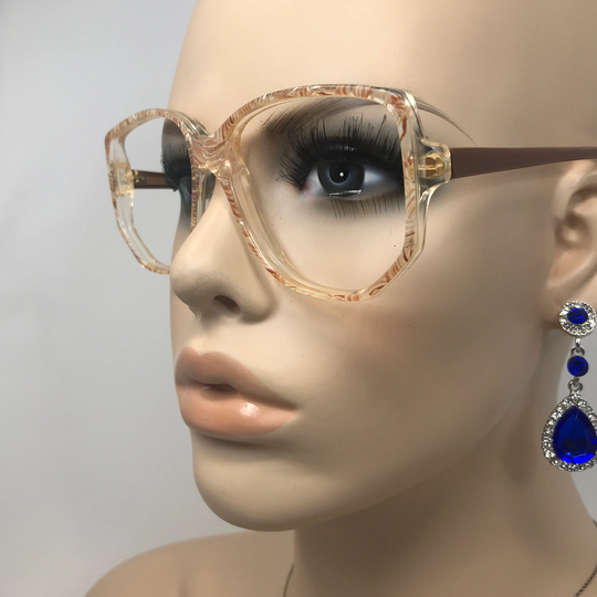 Vintage Impressions Bali Eyeglasses Glasses Frame Brown Pink Square Used Eyeglass Frames Retro