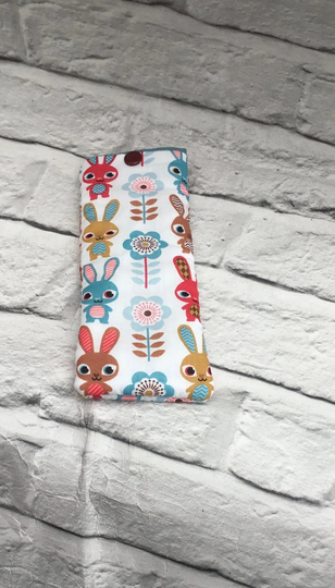 Crochet Hook Pouch, Sunglasses Case, Crochet Holder, Rabbit Gift, Fabric Padded Sleeve, Gift For Nan, Mum, Pouch