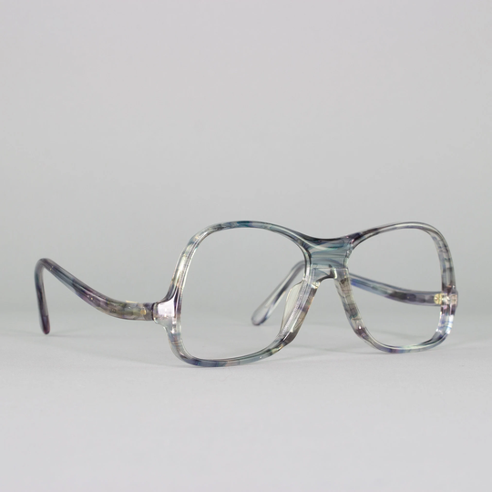 80S Glasses | Unique Clear Blue Vintage Eyeglasses Made in Usa 1980S Eyeglass Frame Deadstock Eyewear