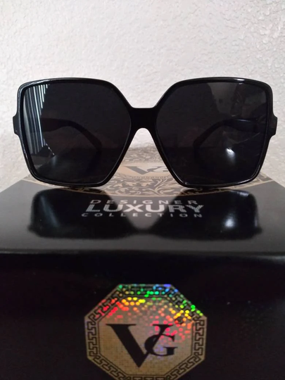 Sunglasses Women Black Frame Lens Oversized Acetate
