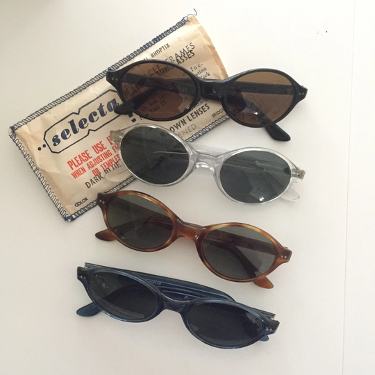 Deadstock 50S Selecta Sunglasses, Nos Eyewear, Cats Eye Black Sunglasses