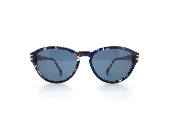 80S Vintage Blue Oval Haute Couture 3655 - 8 Sunglasses // Made in France Genuine 1980S New Old Stock