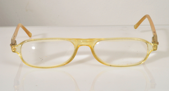 Vintage Eyewear, Crystal Yellow Frame & Temples, Rx Prescription Lenses. Italy