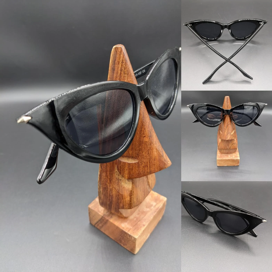 Black Cat Eye Down Silver Tip Gothic Sunglasses 1950S Retro Rockabilly Pin-Up Uv400