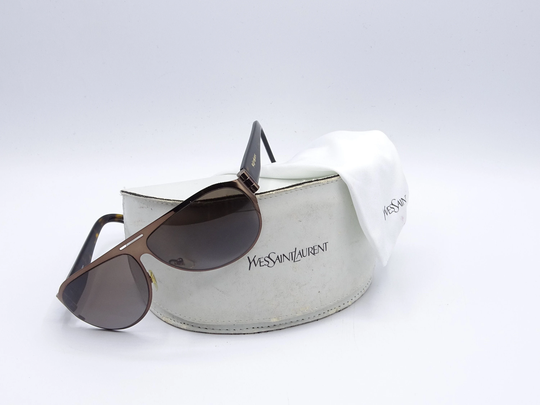 Vintage Yves Saint Laurent Sunglasses in Brown Ysl 6211/S Tesjd, Unisex Sunglasses, Designer Accessory