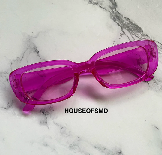 Pink Sunglasses, Funky Festival Chunky Retro Clothing, Rave Glasses, Pink Glasses