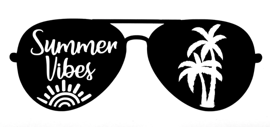 Summer Vibes Sunglasses Vinyl Decal Sticker Fpo Car, Truck, Laptop, Etc