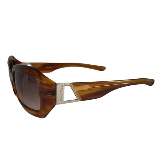 Miu Sunglasses - Authentic Cutout Logo Chunky in Tortoiseshell Brown 90S Vintage Y2K 2000S
