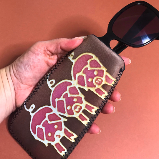 Three Piggies Sunglasses Case - Sale 30% Off Pink Pig Print Large Phone Fabric Padded Protective I Phone Mini Case