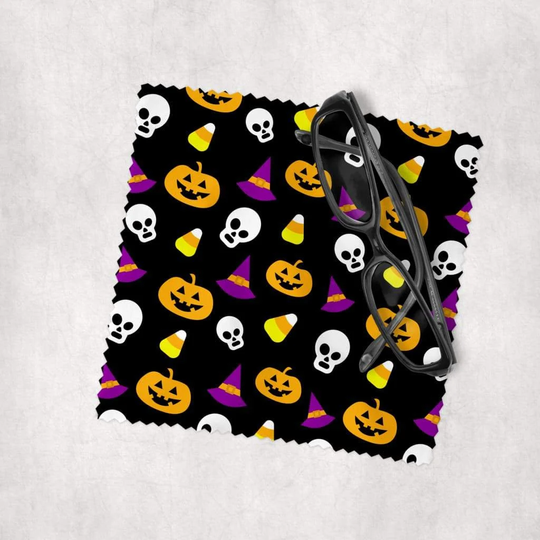 Halloween Pumpkins & Candy - Microfiber Lens Cleaning Cloth For Eyeglasses, Cameras, Smartphones & All Screens