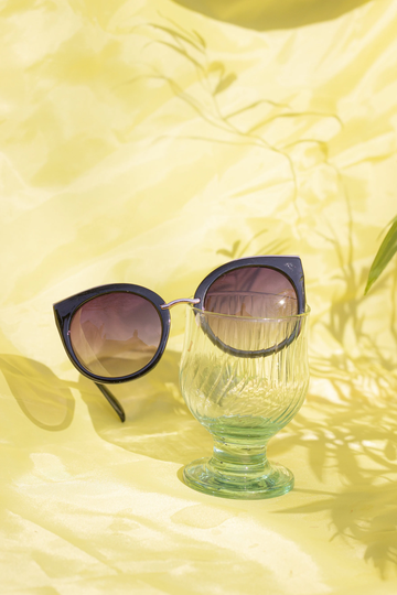 Black Gold Rim Cat Eye Sunglasses