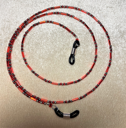 Red & Silver Eyeglass Chain #1536