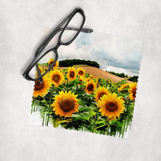 Sunflowers - Microfiber Lens Cleaning Cloth For Eyeglasses, Cameras, Smartphones & All Screens