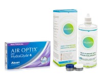 Air Optix Plus Hydraglyde Multifocal (6 lenses) + Solunate Multi-Purpose 400 ml with case