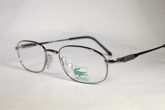 Unworn Lacoste Club 7318 French Late 1990's Millennium Era Glossy Silver Glasses Eyeglass Frames Eyeglasses in Unisex Style