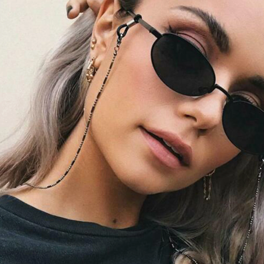 Sunglass Chain, Sun Glass Reading Lightweight, Black Strap, Glass Lanyard, Black Sunglass Chain