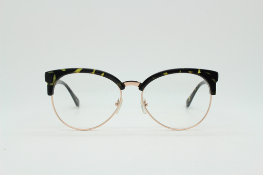 90S Vintage Modified Cat Eye Clubmaster Style Glasses. Tortoise Browline Half Frame Eyeglasses With Gold Underwire. 50S, 60S Cateye
