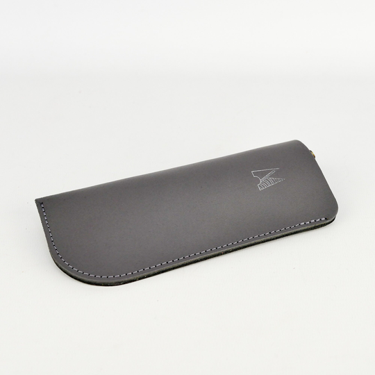 Leather Glasses Case Slate Grey Handmade // Bright Spectacles Holder Sunglasses Pouch Chroma