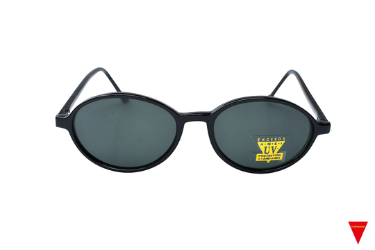 Vintage Black Round Sunglasses, Plastic Frame With Dark Lenses, Unworn Original 80's Classic