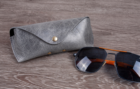 Leather Glasses Case, Hard Sunglasses Case , Pouch Reading Rustic
