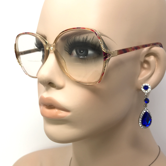 Vintage Clipwell Cindy Eyeglasses Glasses Frame Clear Pink Square Used Eyeglass Frames Retro